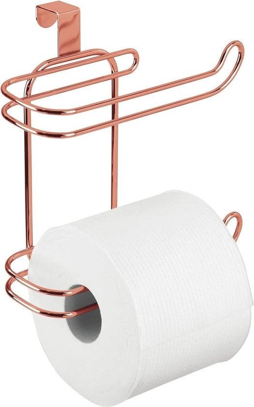 Set di toilette composto da un unico elemento con appoggio e contenitore per spazzola - Soluzione spaziale per la stanza da bagno o il bagno degli ospiti