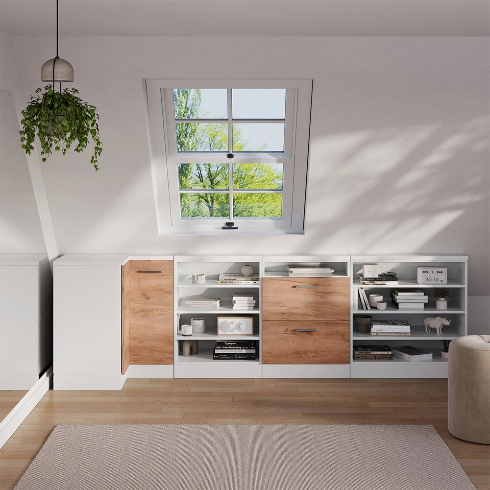 Mobile sottotetto Mobile angolare Rion Rovere dorato/Bianco 75.6 x 83.8 cm con 1 porta Vicco