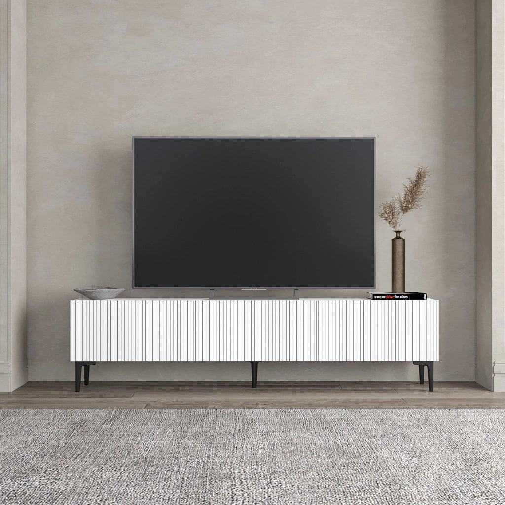Porta TV in legno "Oscar" - 180 x 31 x 45 cm - Bianco