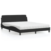 Letto con Materasso Dover Nero 160x200 cm in Velluto 3208433