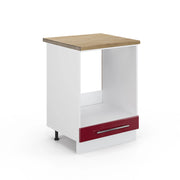 Mobile per forno da incasso Fame-Line Bordeaux lucido/Bianco 60 cm, PL Rovere Vicco