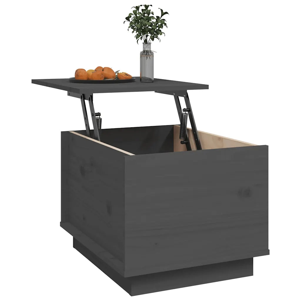 Tavolino da Salotto Grigio 40x50x35 cm Legno Massello di Pino 813412