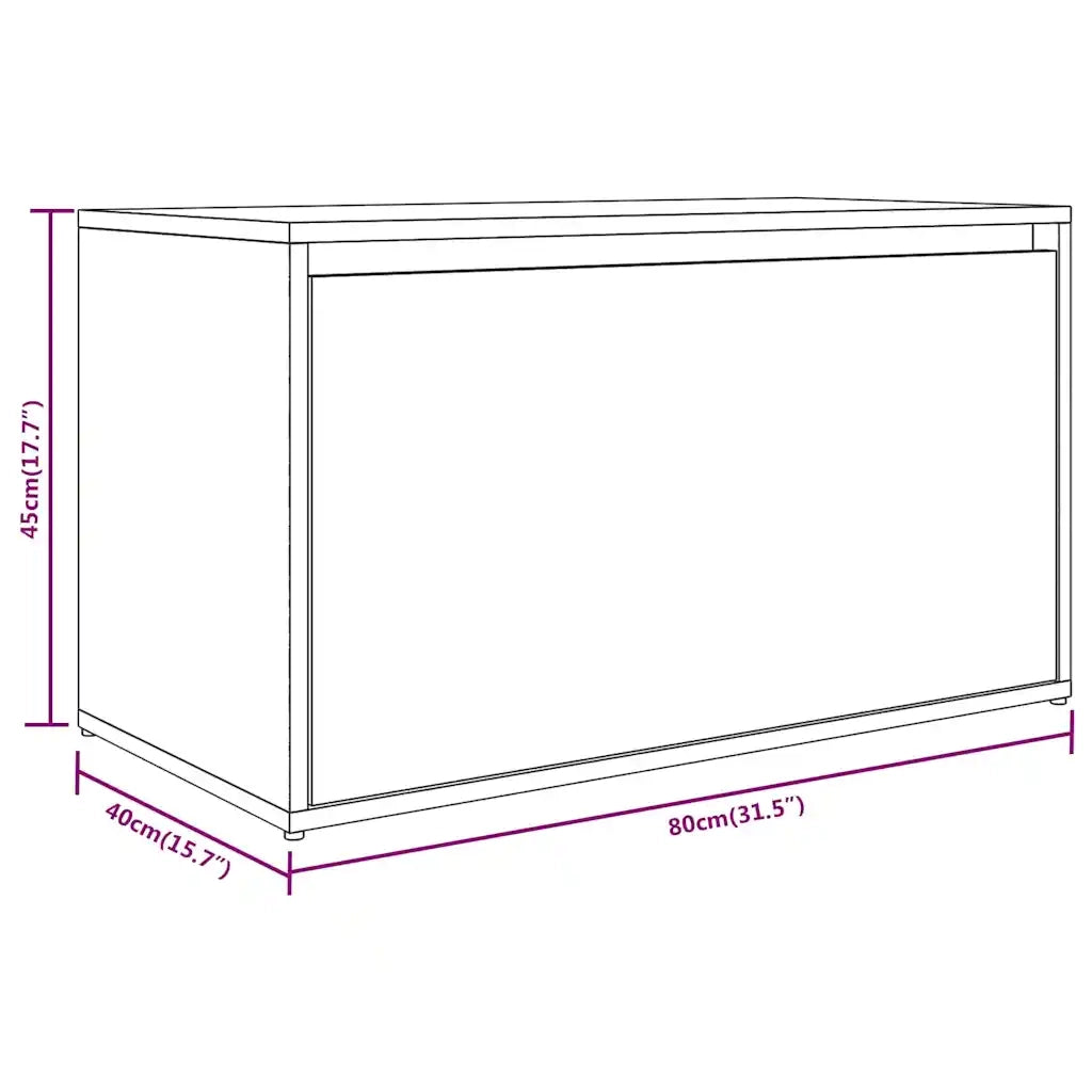 Panca da Ingresso 80x40x45 cm Rovere Fumo in Legno Multistrato