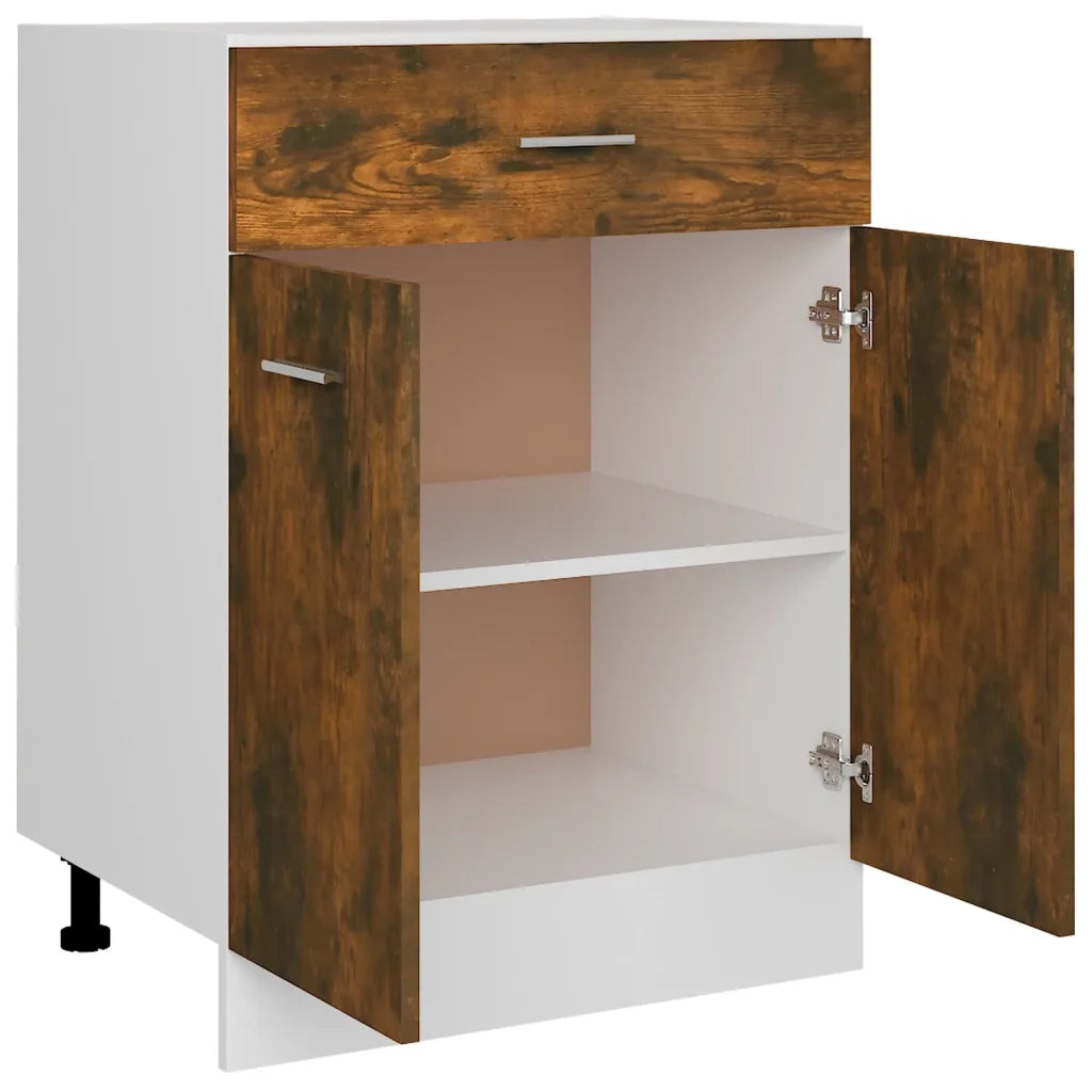 Mobiletto Rovere Fumo 60x46x81,5 cm in Legno Multistrato cod mxl 68761