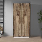 WHOUS Armadio multiuso Easy a 2 ante bianco opaco e acero 79,20x38x166 cm