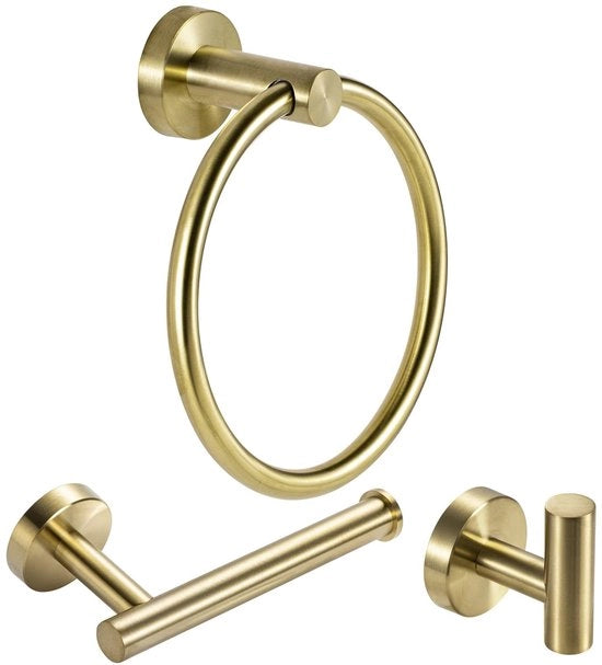 Accessori da bagno Set - Acciaio inossidabile SUS 304 - Comodino/Anello per asciugamano - Supporto per carta igienica - Maniglione per doccia - Applicazioni per bagno/camera da letto - Maniglie per bagno