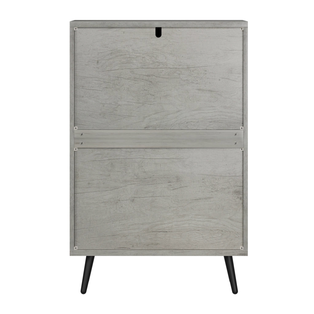Scarpiera salvaspazio con ante a ribalta 60 cm; grigio; in MDF e truciolare con gambe in metallo