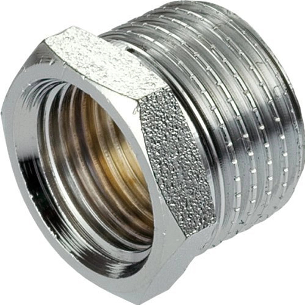 Riduzione in ottone cromato maschio femmina 3/4