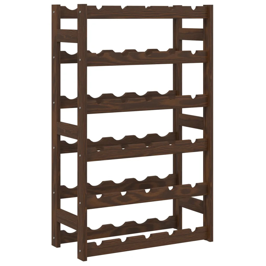 Portabottiglie per 30 Bottiglie Marrone Legno Massello di Pino CFW3304093