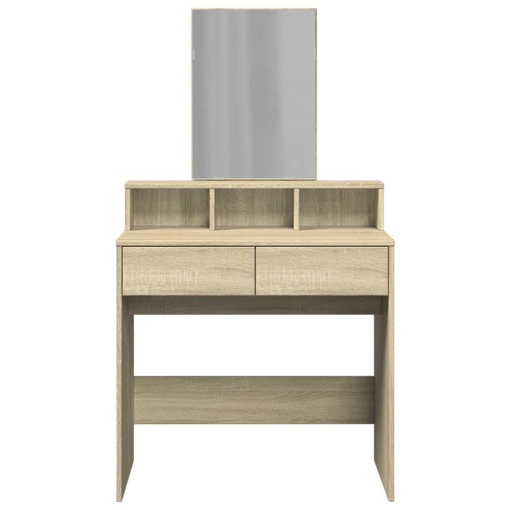 Toeletta con Specchio Rovere Sonoma 80x41x144,5 cm