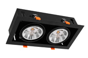 Faretto incasso soffitto Plaza nero 2xAR111 GU10 Milagro