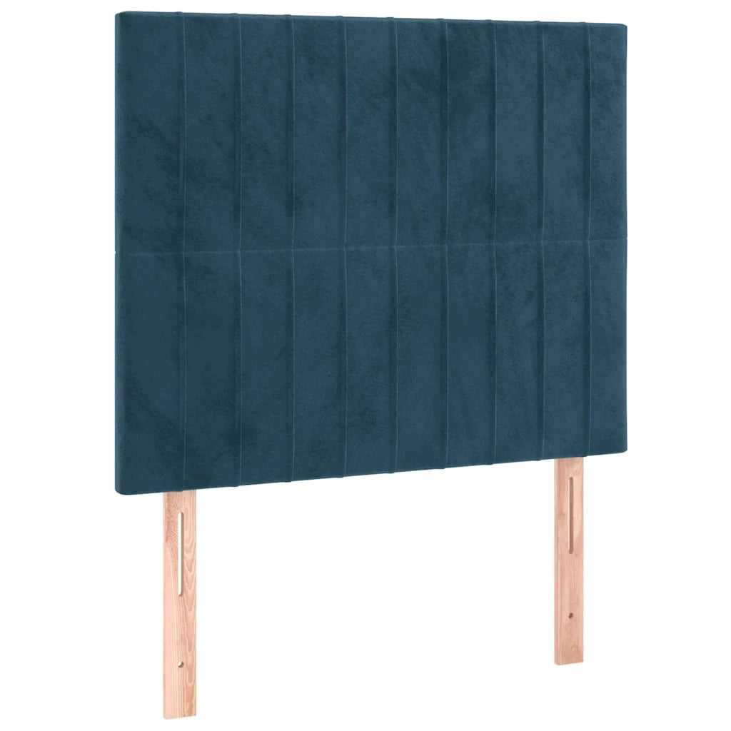 Giroletto a Molle con Materasso Blu Scuro 80x200 cm in Velluto 3132769