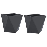 2 pz Fioriera | Cassetta per fiori | Vaso Antracite 30 x 30 x 30 cm Acciaio