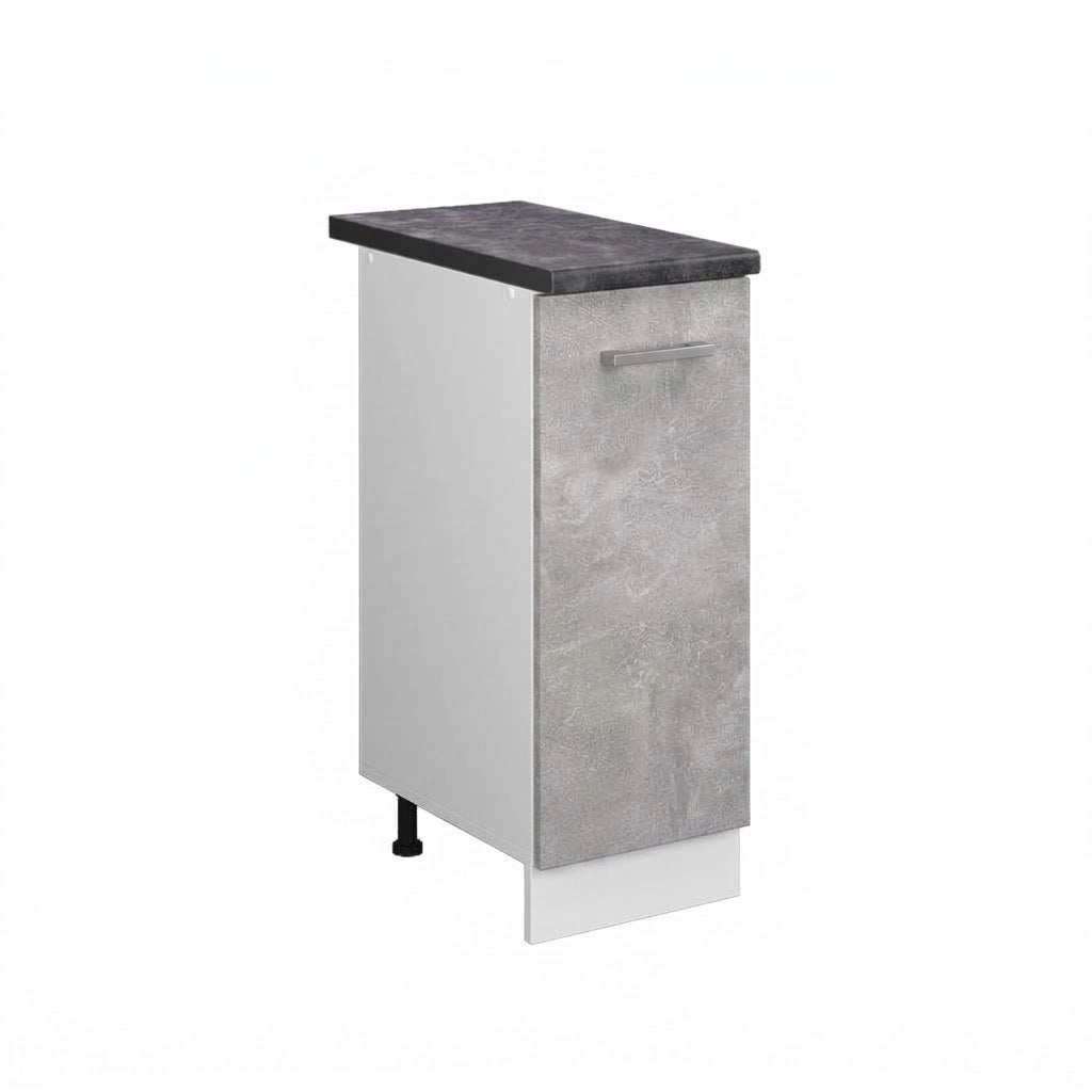 Armadio cucina dispensa alto R-Line Calcestruzzo/Bianco 30 cm, PL Antracite Vicco