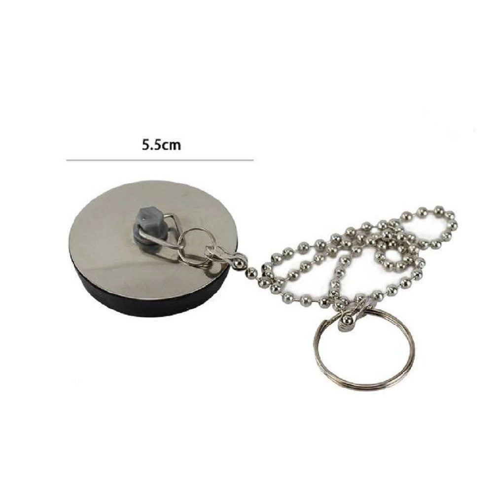 Trade Shop - Tappo Con Catenella 5,5 Cm Per Lavello Lavandino Lavabo Bagno Cucina 10392 -