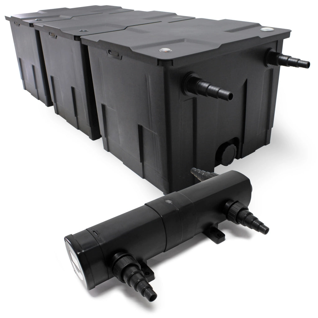 Set SunSun: Filtro a 3 camere per laghetto 90000l Chiarificatore UVC 36W