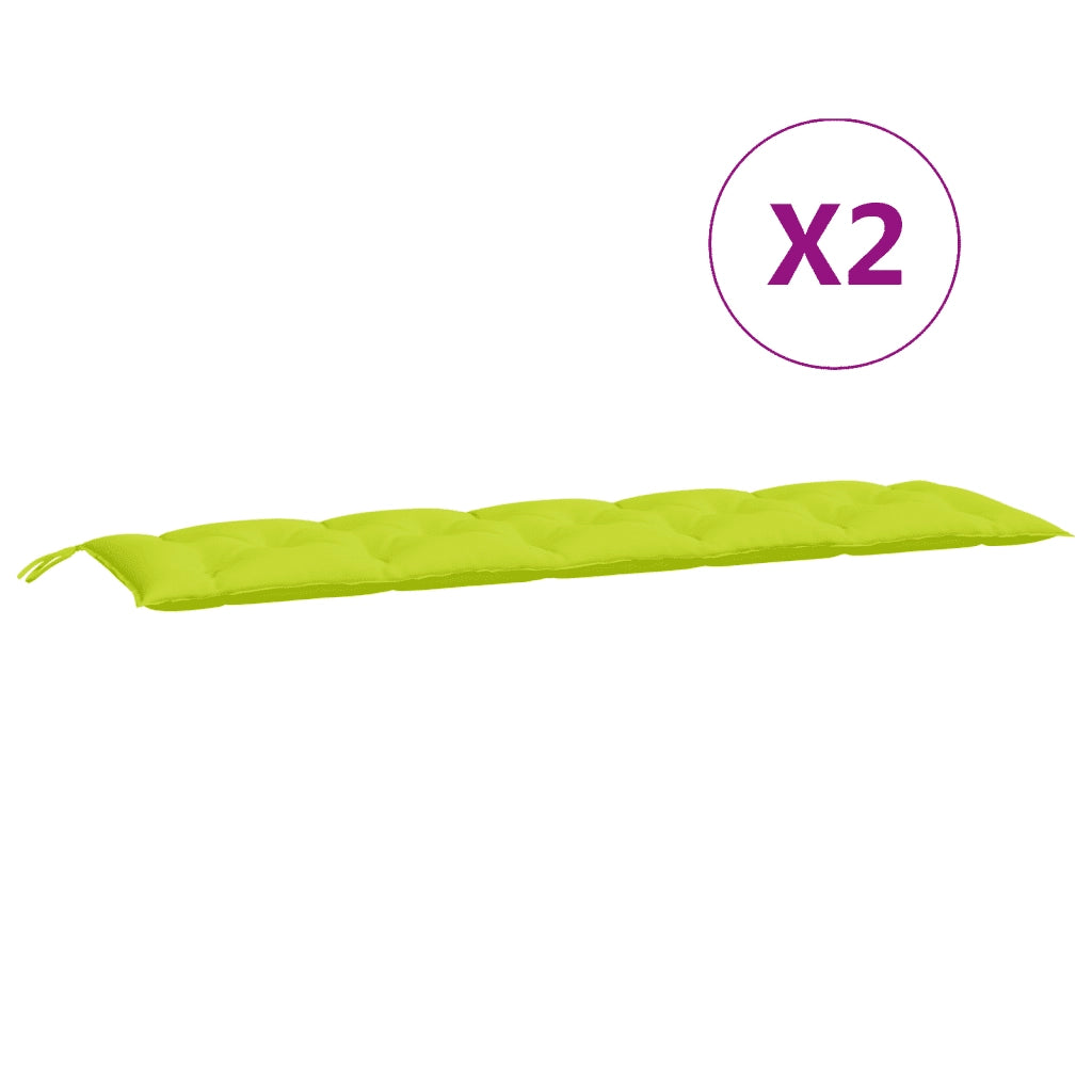 Cuscini per Panca 2 pz-Set di 2 Cuscini per panchina Verde Intenso 180x50x7 cm Tessuto Oxford