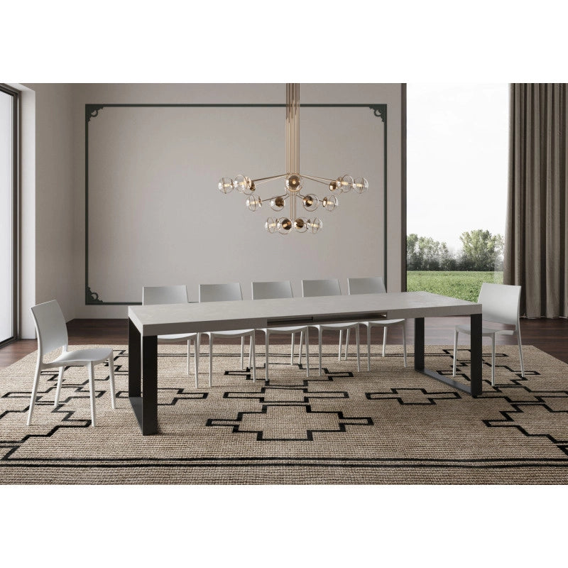 Tavolo allungabile 200/460x90 cm Tecno telaio Antracite - Cashmere