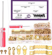 Kit di attaccamento per foto e opere d'arte con anelli a dente di sega, viti e chiodi - Ideale per decorazione domestica e progetti creativi