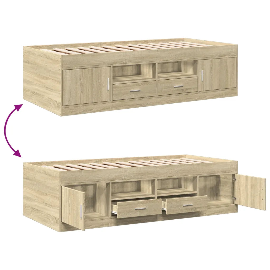 Divano Letto con Cassetti senza Materasso 100x200 cm