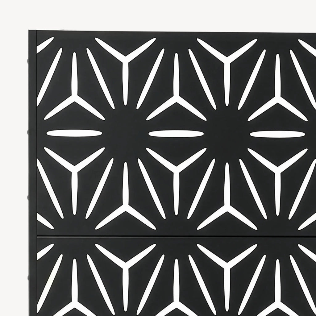 Pannello Divisorio Kilsturd in Acciaio Zincato con Motivo Decorativo 180x120 cm - Nero casa.pro