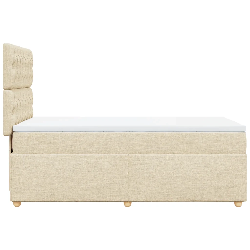 Giroletto a Molle con Materasso Crema 100x200 cm in Tessuto