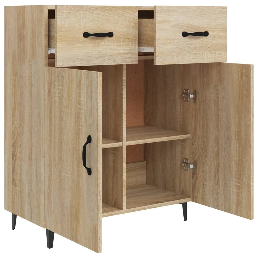 Buffet credenza cassettiera armadio mobile contenitore organizer cucina soggiorno rovere Sonoma 69,5 x 34 x 90 cm legno ingegnerizzato marrone 02_0031657