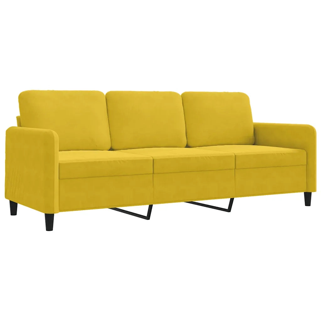 Divano a 3 Posti Giallo 180 cm in Velluto 359458