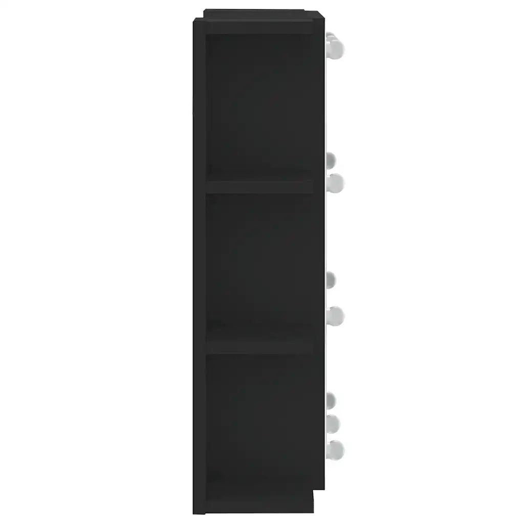 Mobile a Specchio con LED-Armadietto a Specchio Nero 70x16,5x60 cm