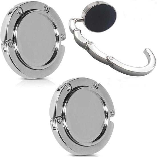 Set di 2 grucce per appendere borse in un angolo del tavolo, del bar, del negozio o della biblioteca, pieghevole