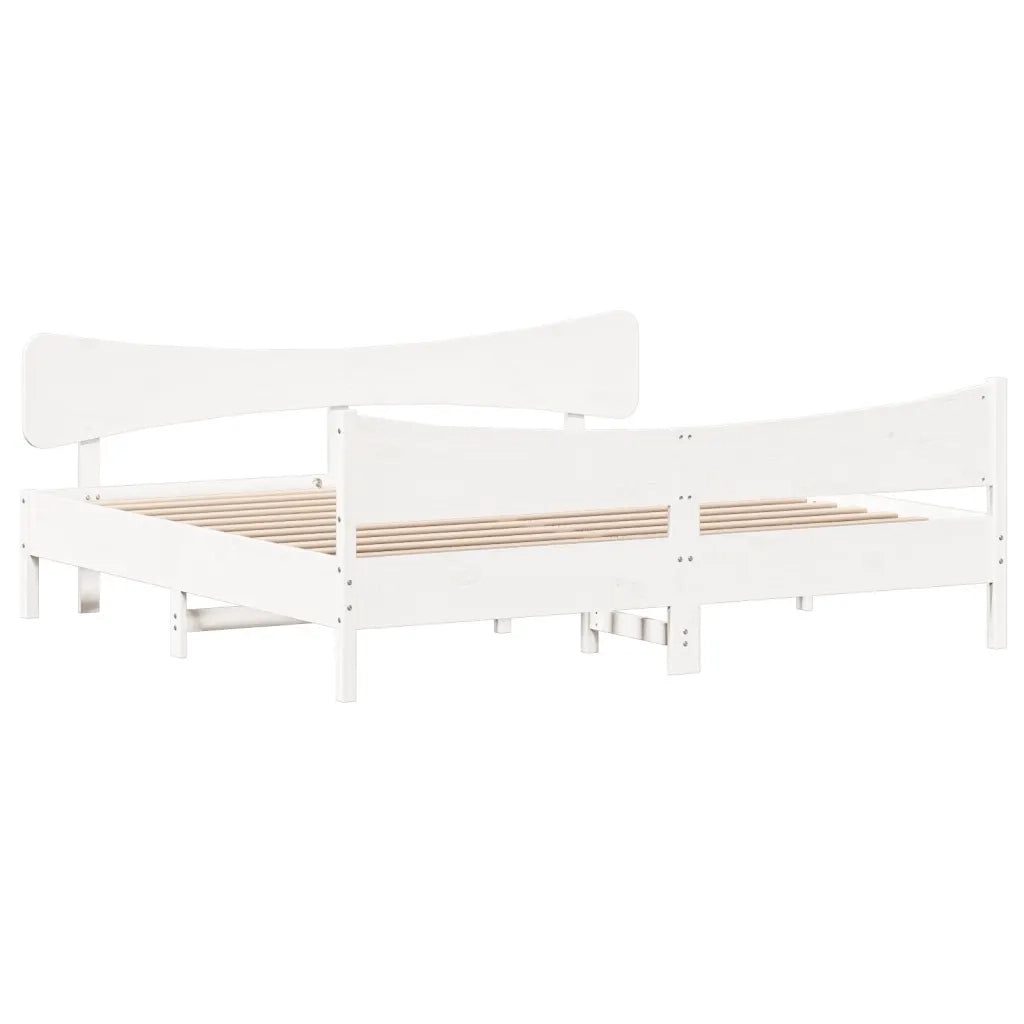 Giroletto senza Materasso Bianco 180x200 cm Legno Massello Pino 3216373