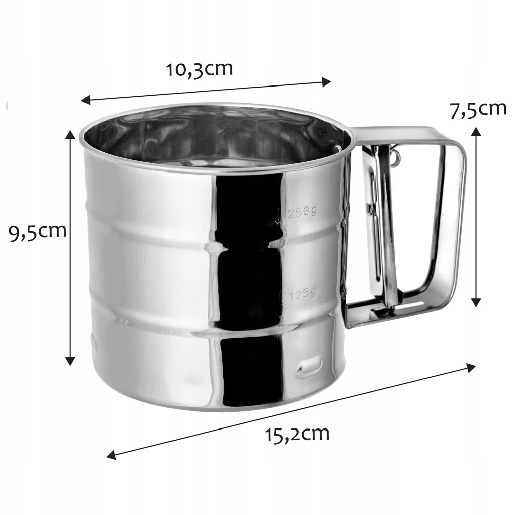 Setaccio per farina KADAX, colino, tazza, scolapasta, colino da cucina, misurino in acciaio inox