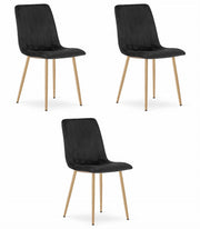 Sedie Valora JEWA - Sedili in velluto nero con gambe color legno x 3