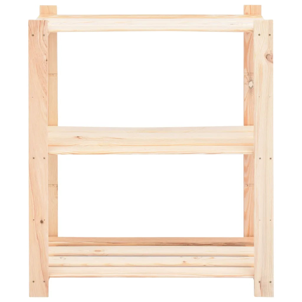 Scaffali a 3 Livelli 2 pz 80x38x90 cm in Massello Pino 150 kg 3051117