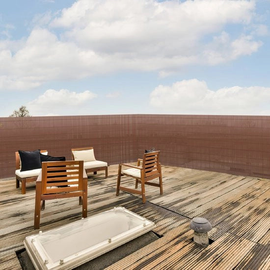 Schermo per giardino in PVC da 1,6x3m per la privacy - separazione per giardino e schermo per balcone da 1,6x3m colore miele
