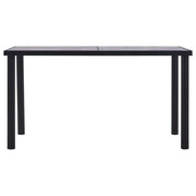 Tavolo da Pranzo Nero e Grigio Cemento 140x70x75 cm in MDF 281858