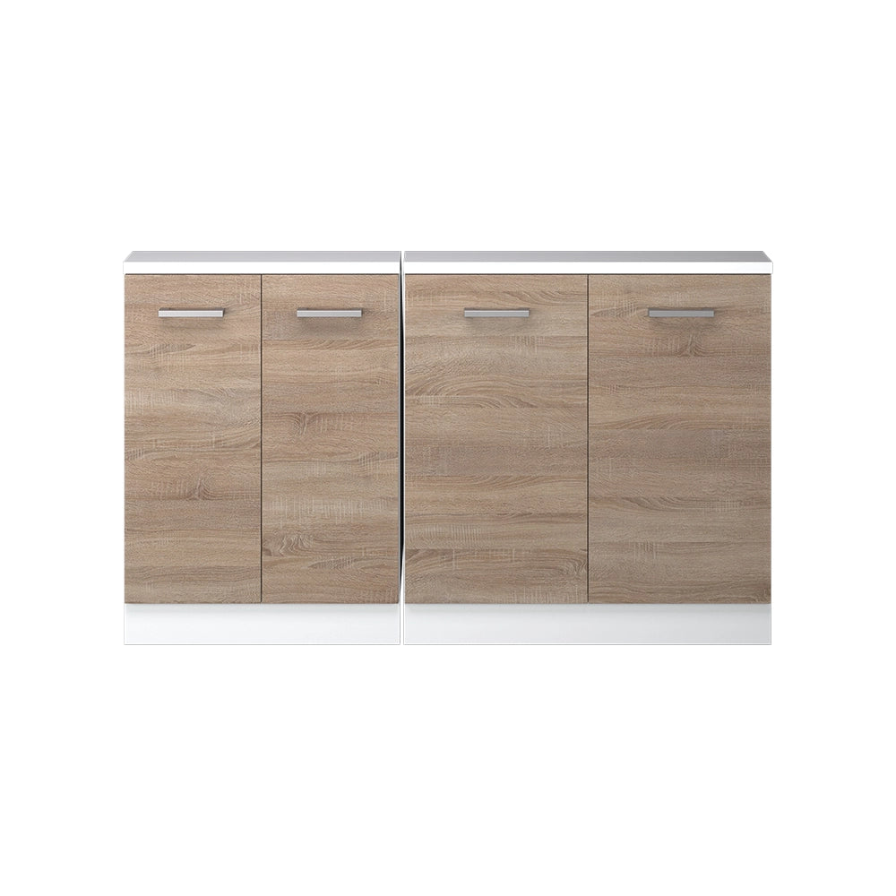 Mobile cucina sottotetto R-Line Sonoma/Bianco 140 cm Set di 2 Vicco