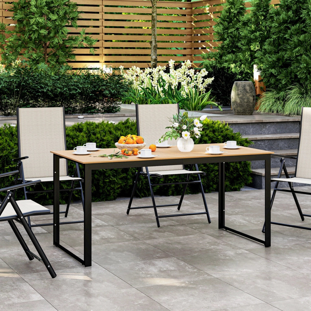 Tavolo da pranzo esterno per 6 persone ¨C Zephmum ¨C Legno teak, 160x80 cm