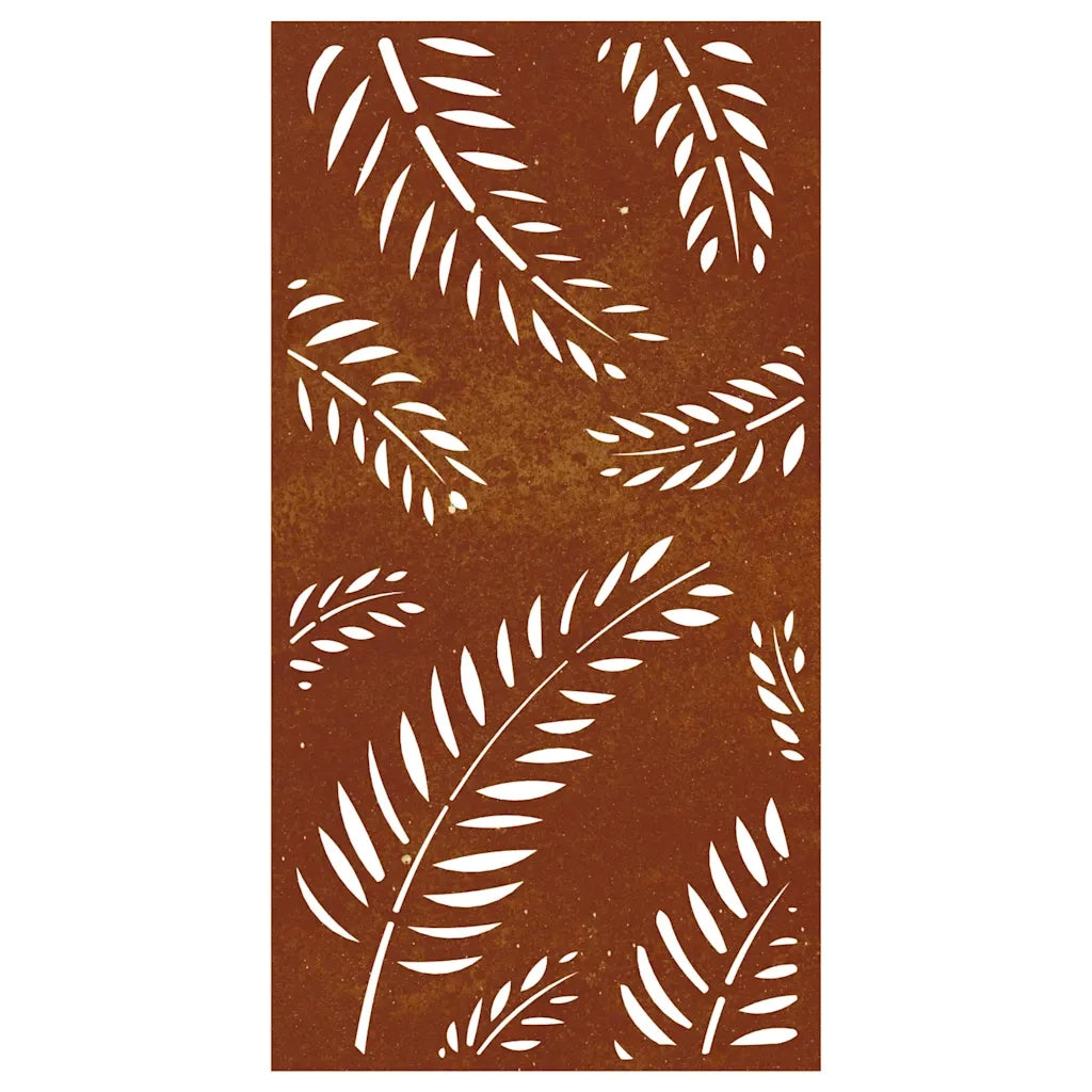 Decorazione Muro da Giardino 105x55 cm Foglia Acciaio Corten