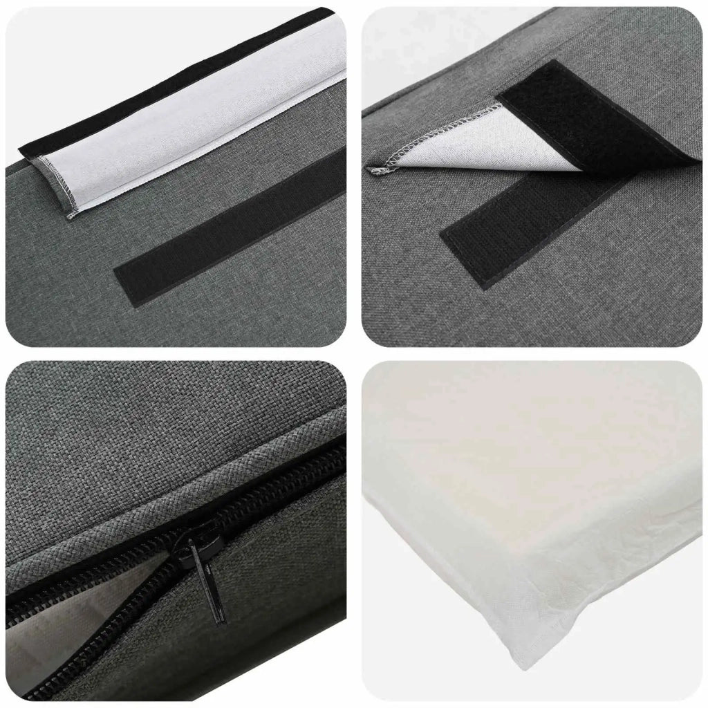 Testiera imbottita Bianco e grigio chiaro 140 cm Pino massello 880127