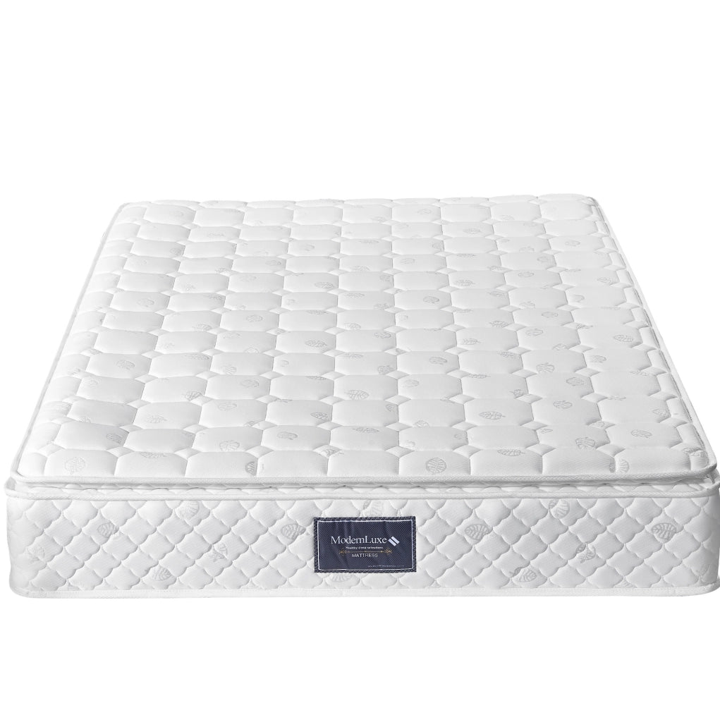 Letto imbottito 140x200 cm beige con materasso, LED, USB-C e contenitore