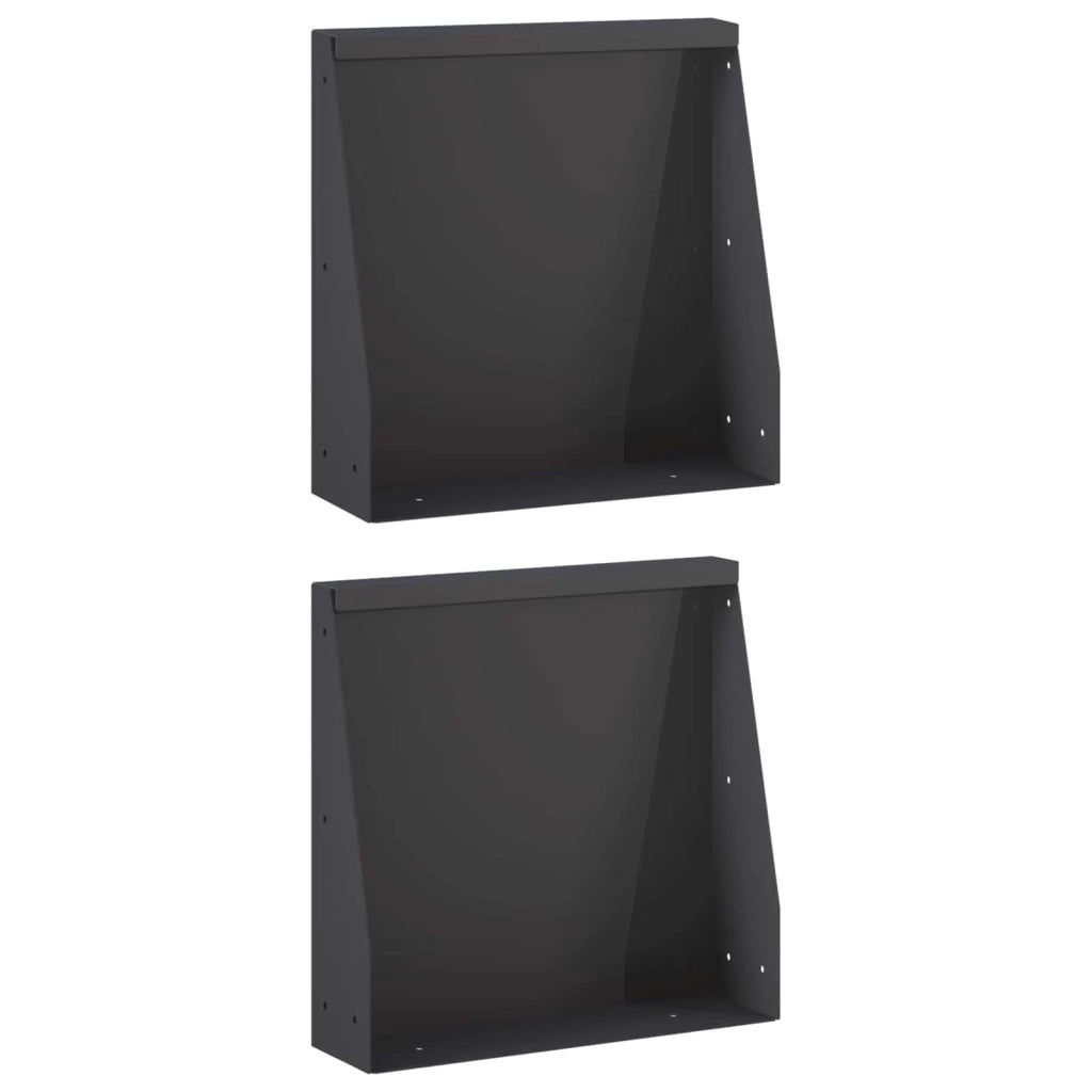 Muro di contenimento 2 pz 40 x 12 x 50 cm Acciaio Nero 8015255