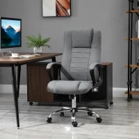 Sedia da Ufficio Presidenziale Ergonomica Basculante e Imbottita con Altezza e Inclinazione Regolabile, 62 x 76 x 110-119cm