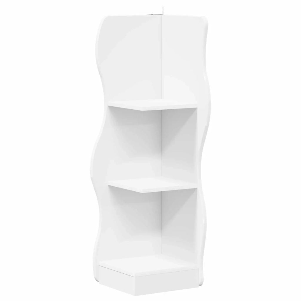 Mensola angolare Bianco 34 x 33 x 102 cm Legno ingegnerizzato