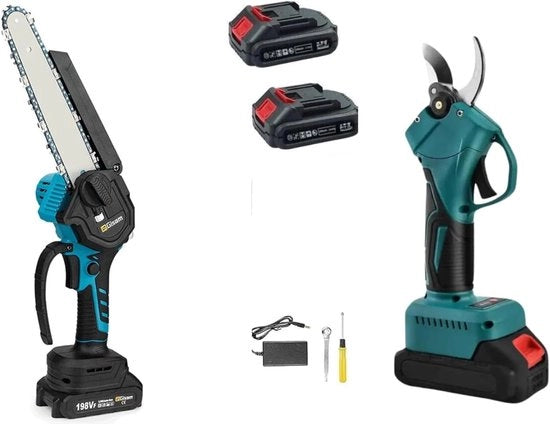 Snoeiscafo elettrico con batteria e sega a catena - Taglio professionale senza cavo elettrico
