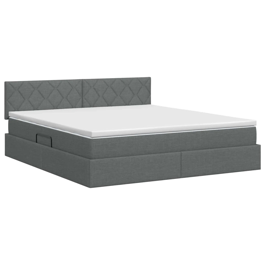 Letto con contenitore e materasso Grigio Scuro 140 x 200 cm 3458689