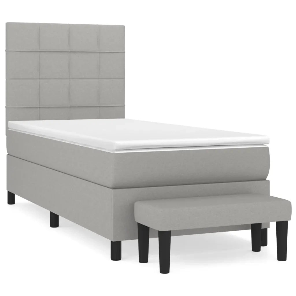 Giroletto a Molle con Materasso Grigio Chiaro 80x200 cm Tessuto 3136549