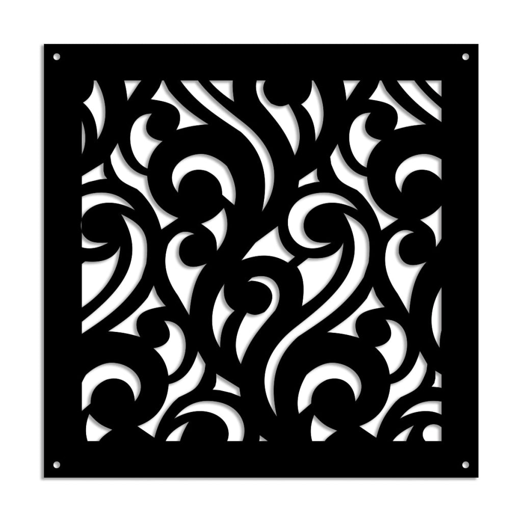 CURL - Pannello in PVC traforato - Parasole Colore: nero, Misura: 73x73 cm