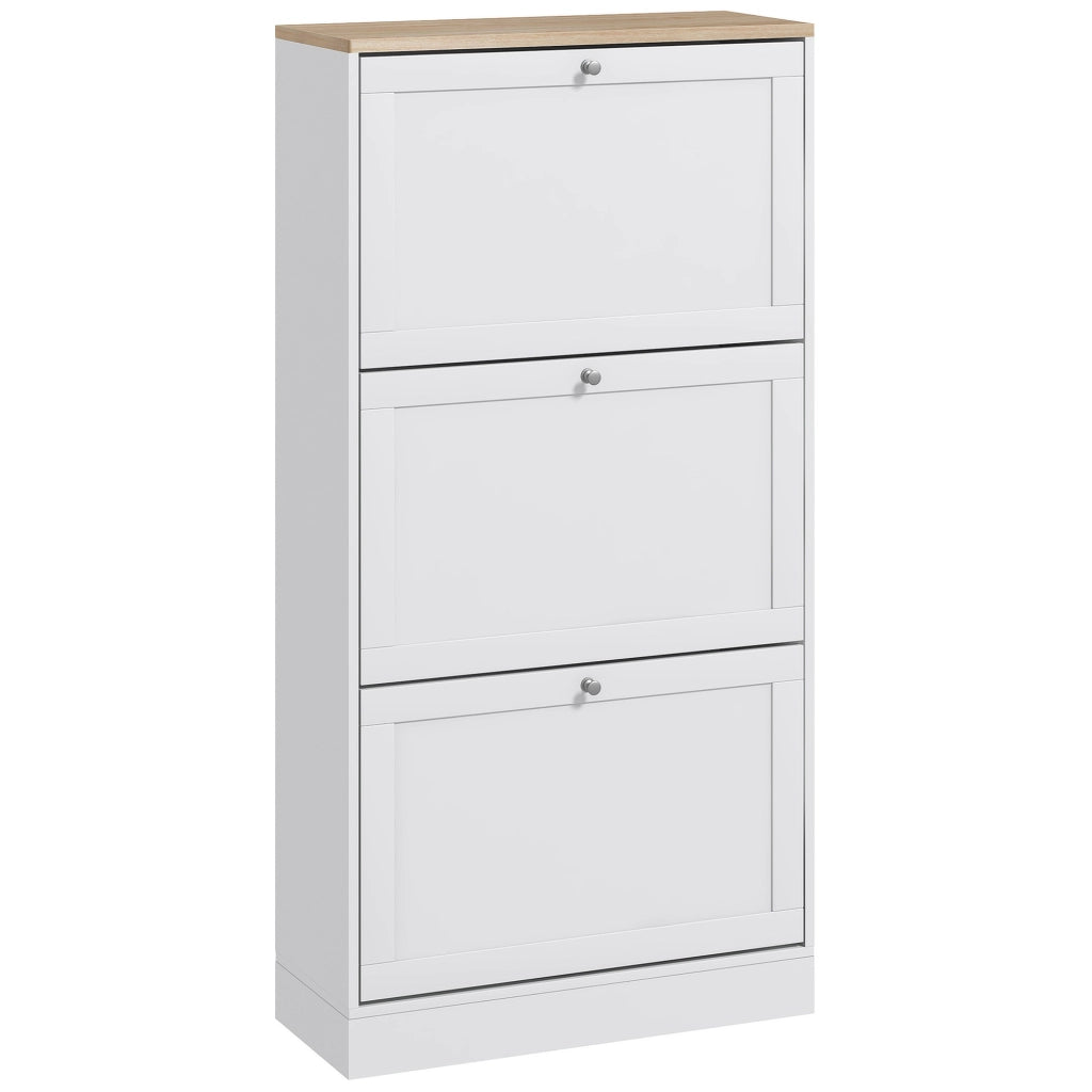 Scarpiera Scandinava 3 Ante ¨C Zephmum ¨C Bianco Legno 60x23.5x115