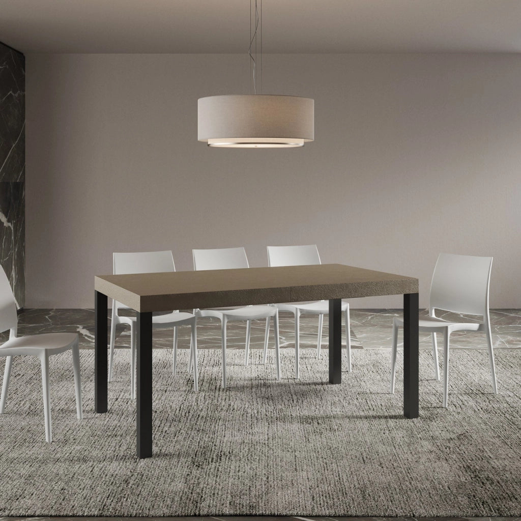 Tavolo Allungabile 160-264x90x77 cm Everyday Premium Tortora Gambe Antracite